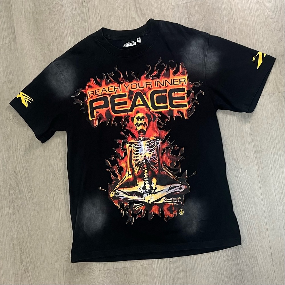WORN Hellstar Reach Your Inner Peace Skeleton Tee Black